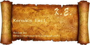 Kernács Emil névjegykártya