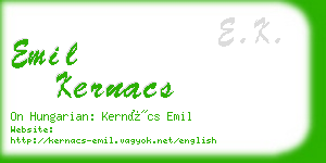 emil kernacs business card